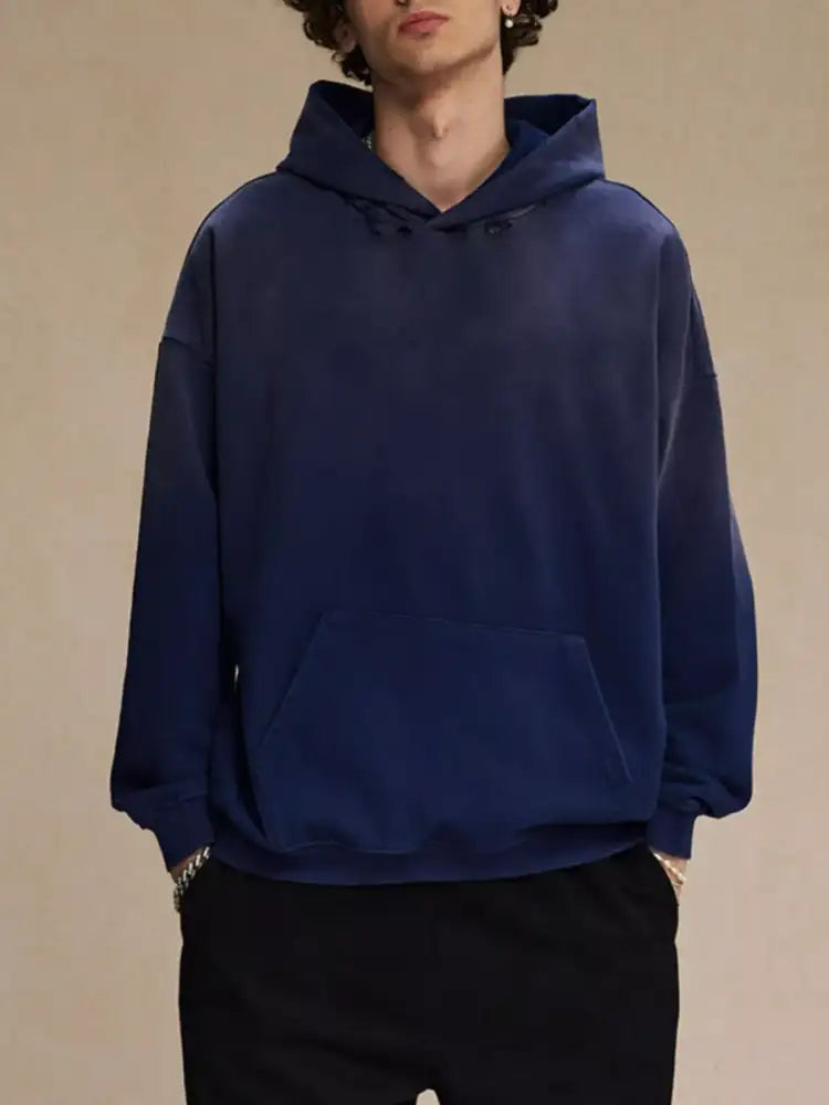 Men’s Dropped Shoulder Hoodie with Kangaroo Pocket
