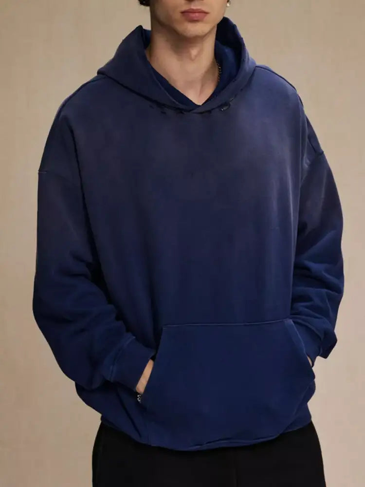 Men’s Dropped Shoulder Hoodie with Kangaroo Pocket