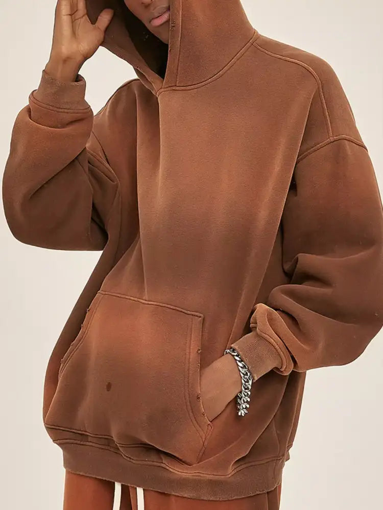 Men’s Dropped Shoulder Long Sleeve Hoodie