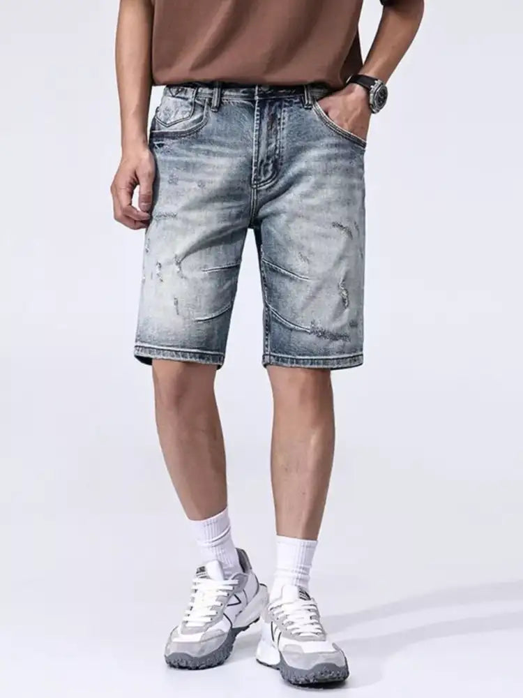 Men’s Faded Wash Denim Shorts