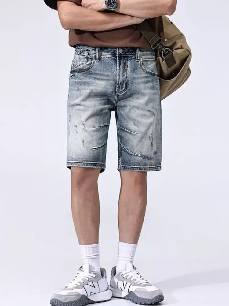 Men’s Faded Wash Denim Shorts