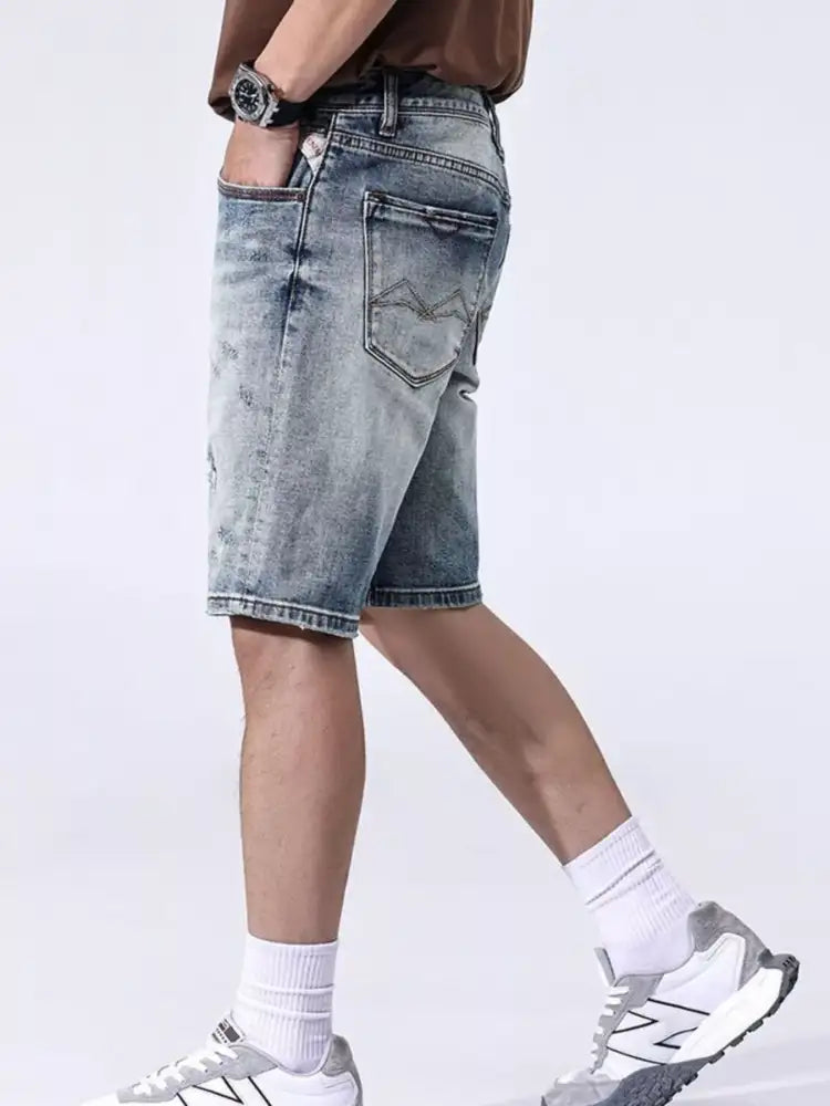 Men’s Faded Wash Denim Shorts