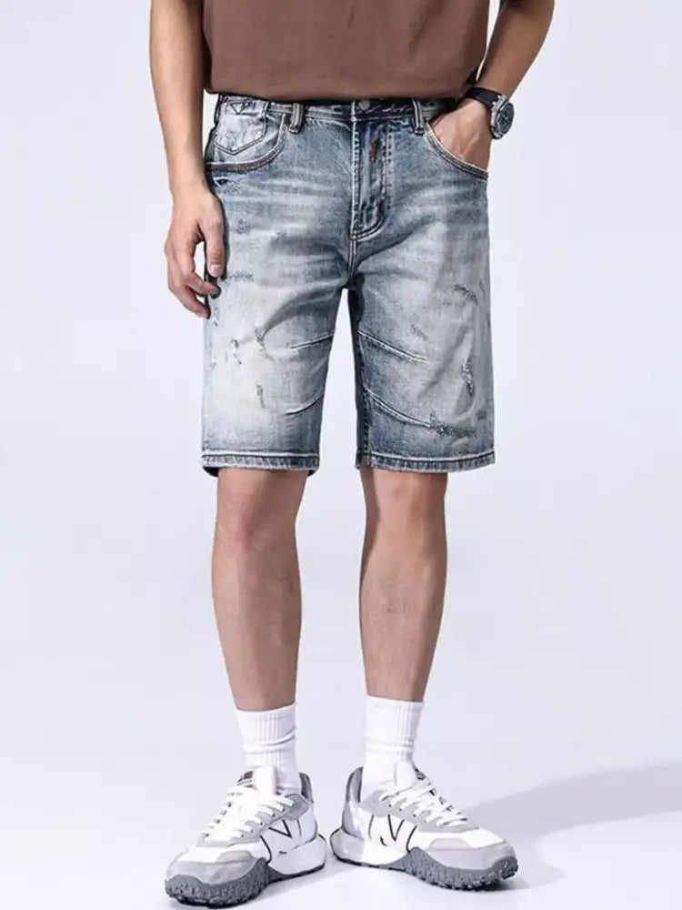 Men’s Faded Wash Denim Shorts
