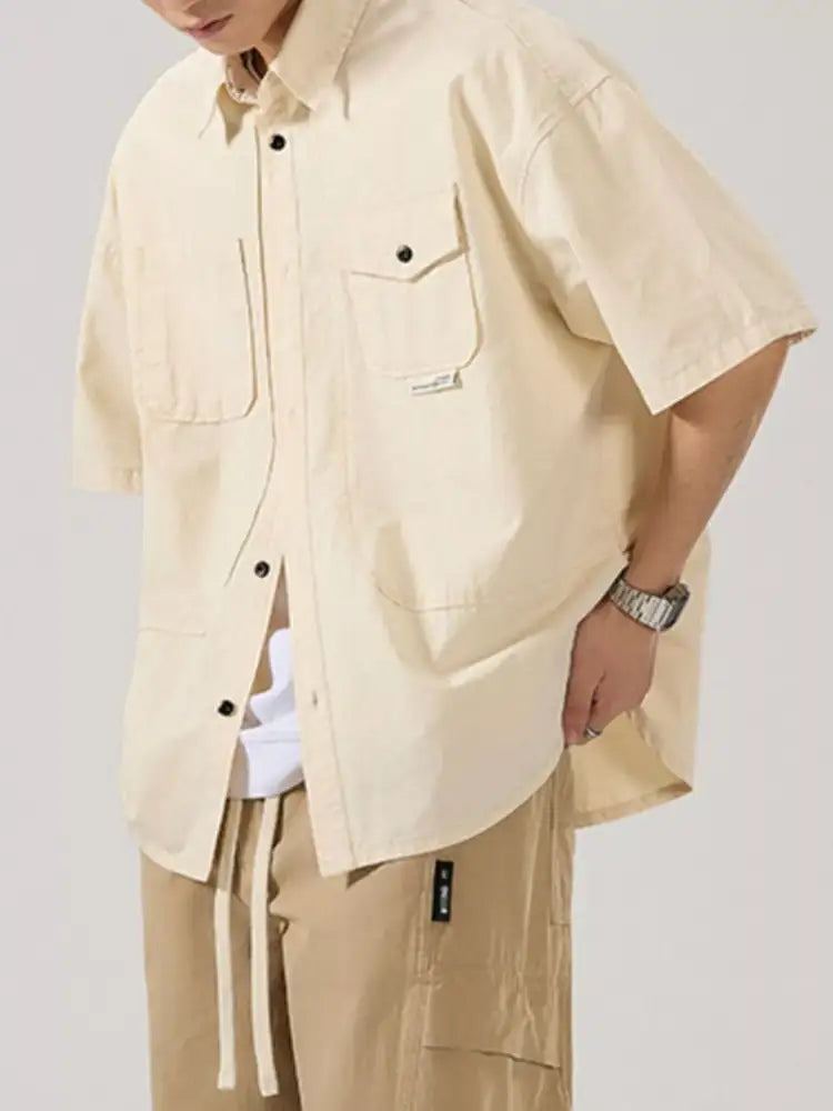 Men’s Full Size Button Up Half Sleeve Shirt Plus Size