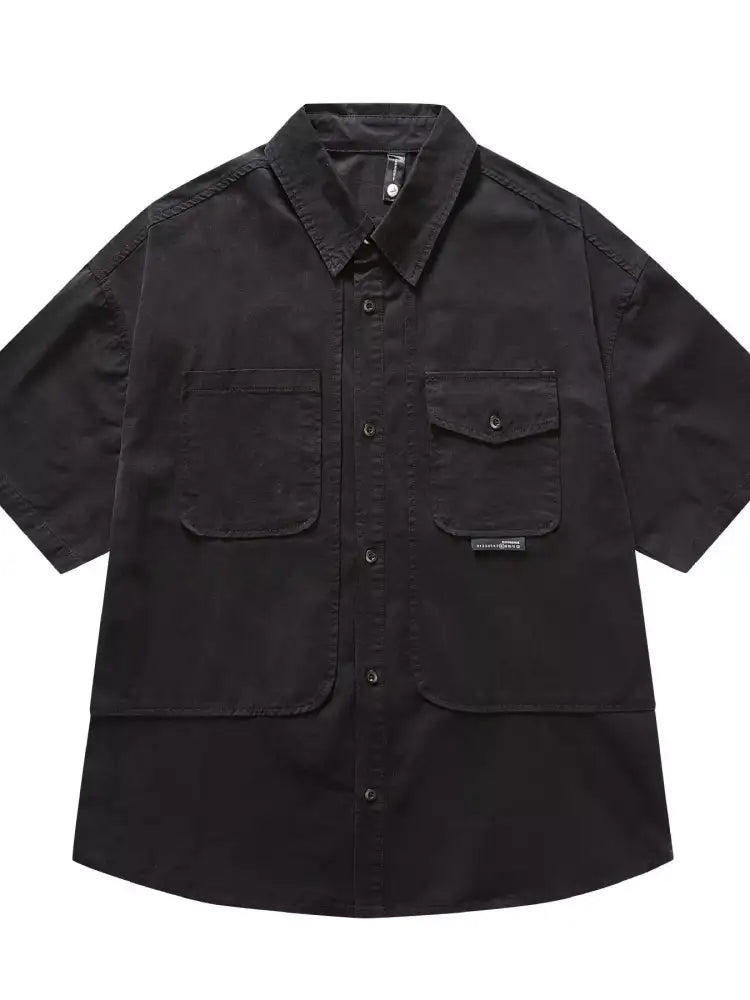 Men’s Full Size Button Up Half Sleeve Shirt Plus Size