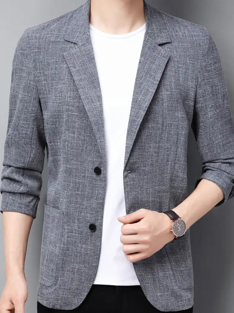 Men’s Full Size Button Up Long Sleeve Blazer Plus