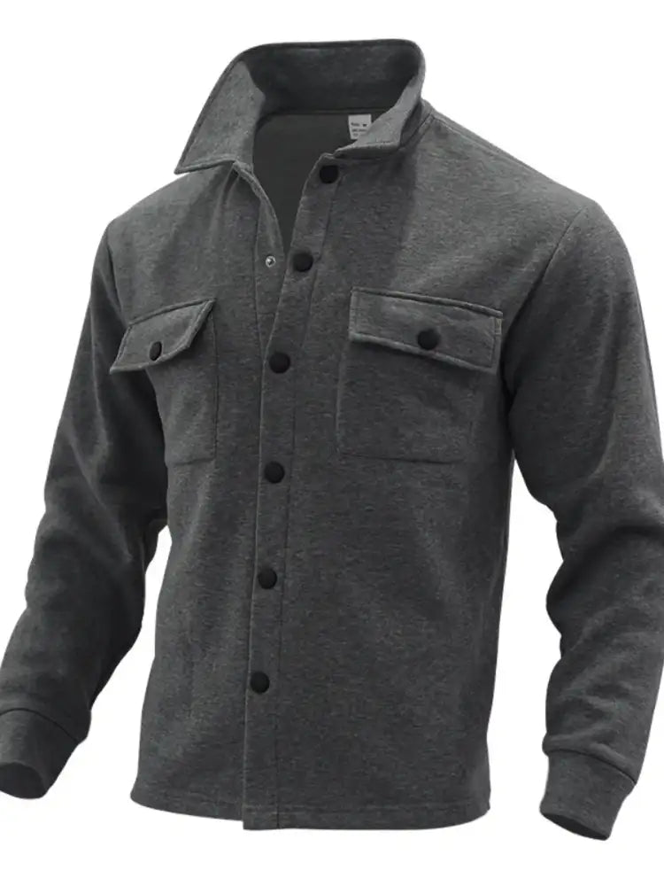 Men’s Full Size Button Up Long Sleeve Jacket Plus