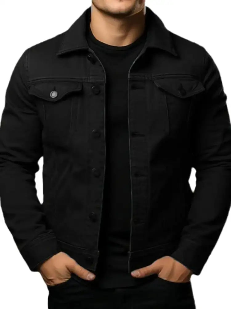 Men’s Full Size Button Up Long Sleeve Jacket Plus