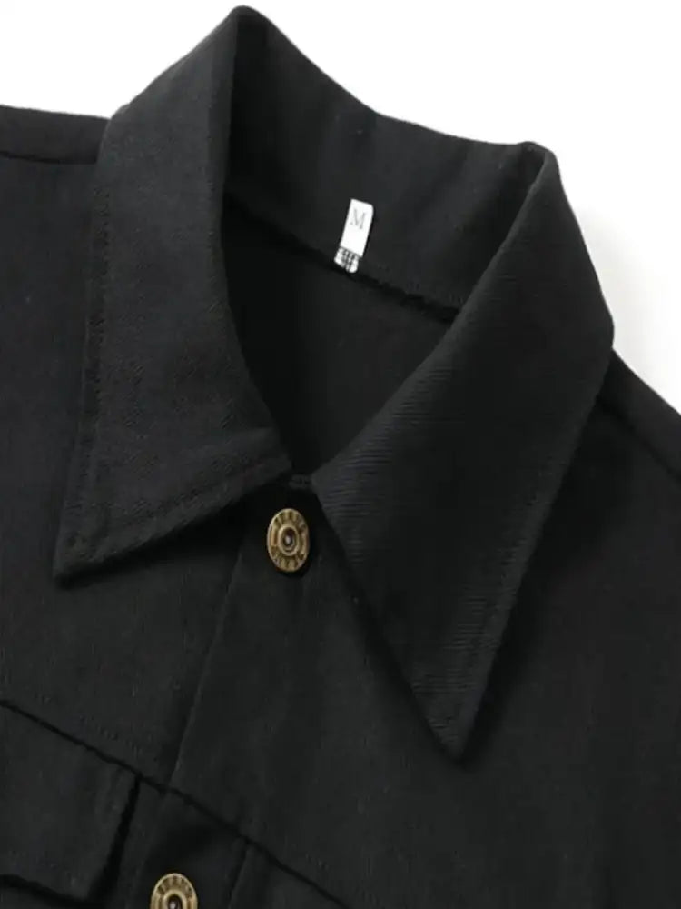 Men’s Full Size Button Up Long Sleeve Jacket Plus