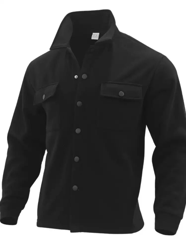 Men’s Full Size Button Up Long Sleeve Jacket Plus