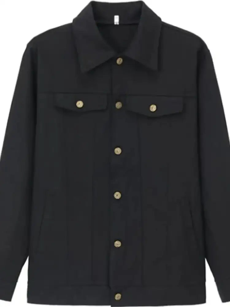 Men’s Full Size Button Up Long Sleeve Jacket Plus