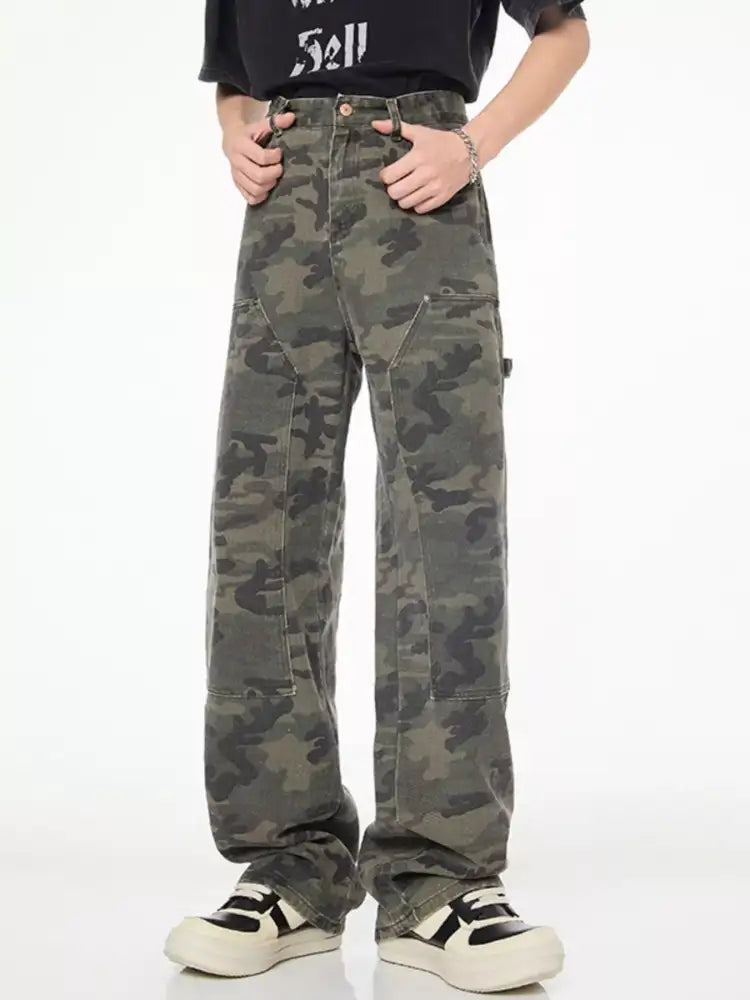 Men’s Full Size Camo Print Relaxed Fit Jeans Plus