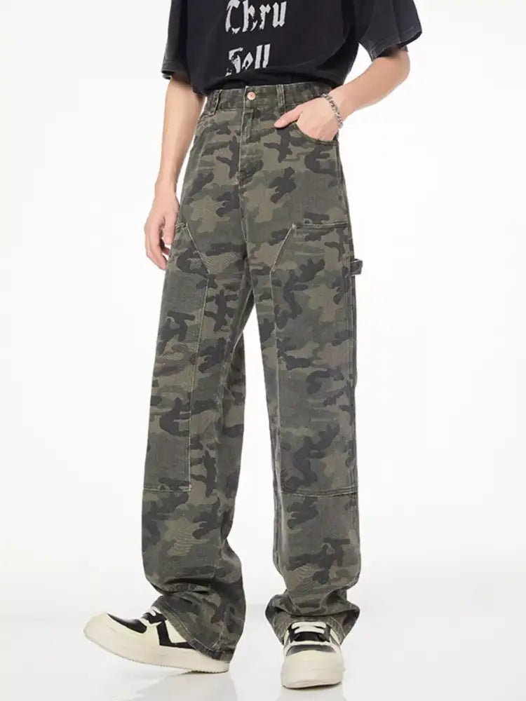 Men’s Full Size Camo Print Relaxed Fit Jeans Plus