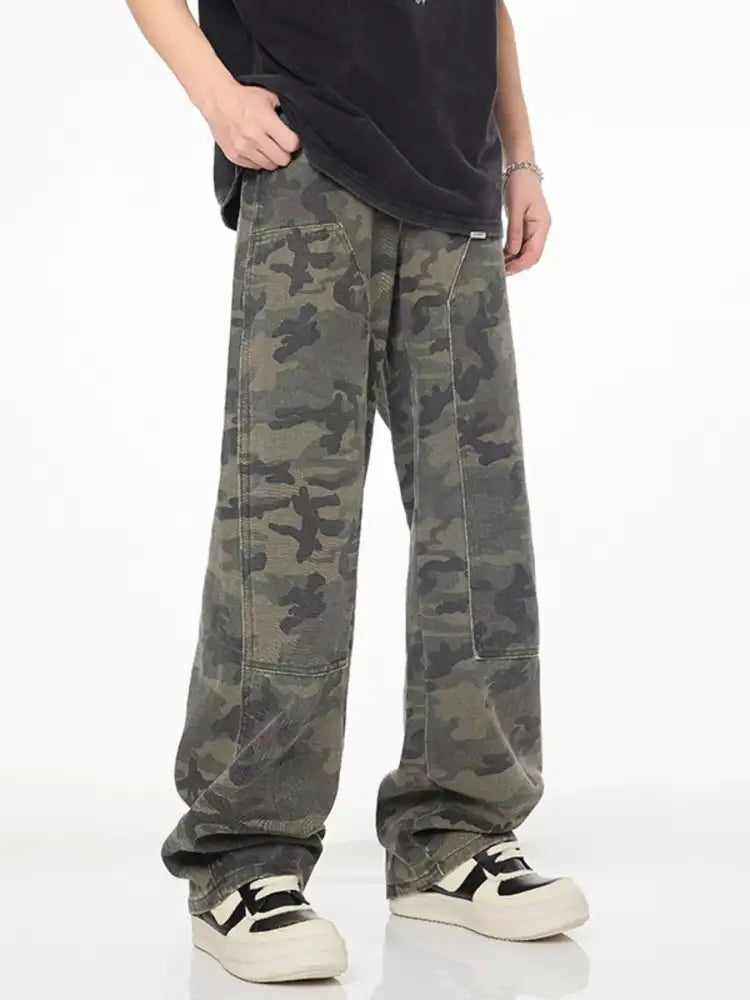 Men’s Full Size Camo Print Relaxed Fit Jeans Plus