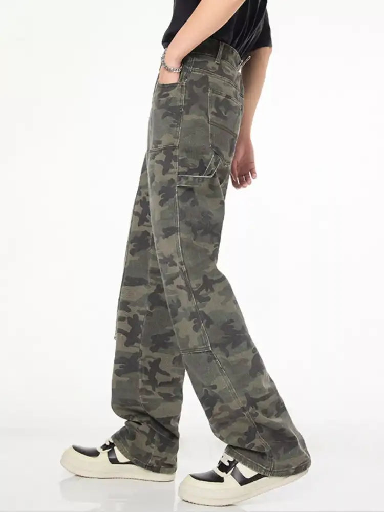 Men’s Full Size Camo Print Relaxed Fit Jeans Plus