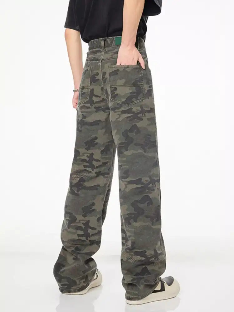 Men’s Full Size Camo Print Relaxed Fit Jeans Plus