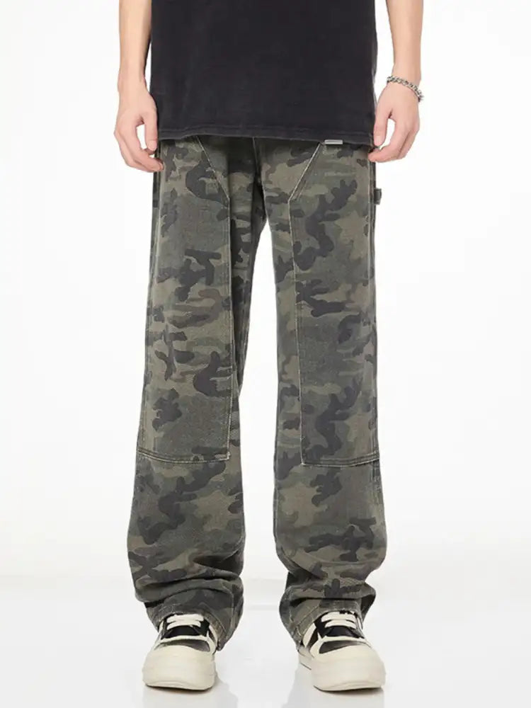 Men’s Full Size Camo Print Relaxed Fit Jeans Plus