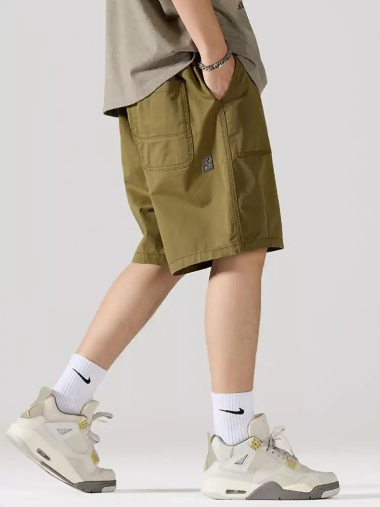 Men’s Full Size Cargo Drawstring Shorts Plus