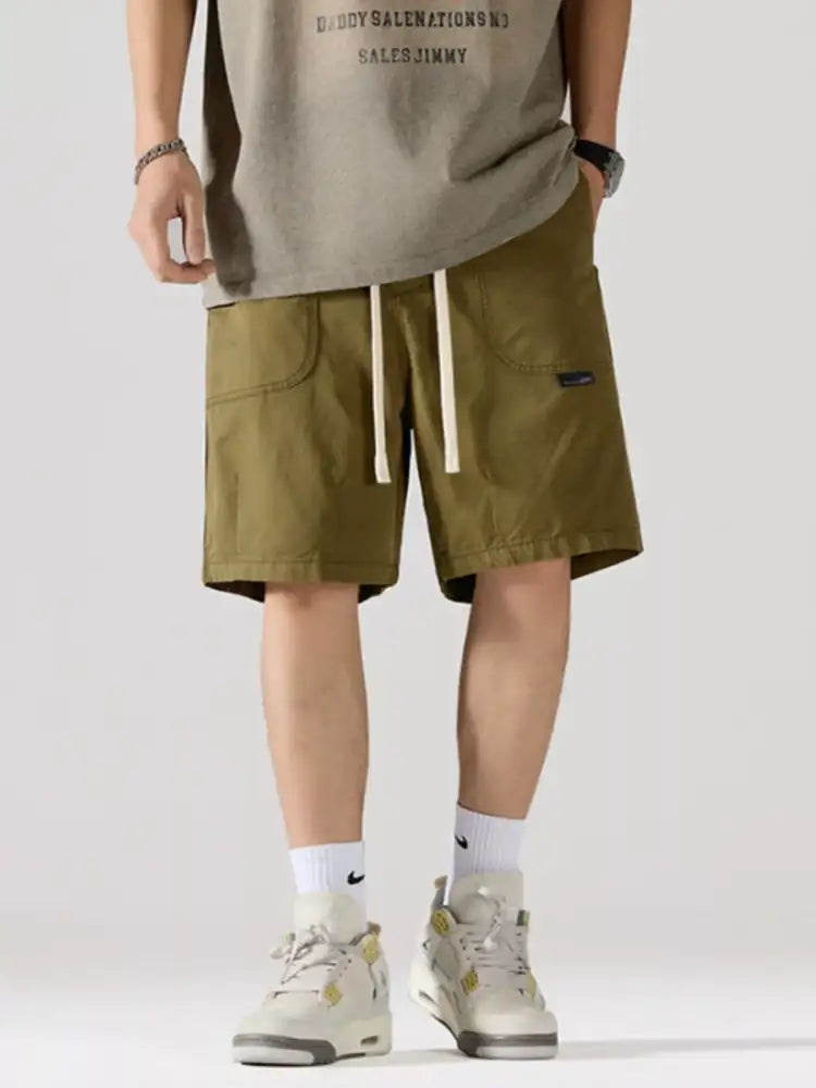 Men’s Full Size Cargo Drawstring Shorts Plus