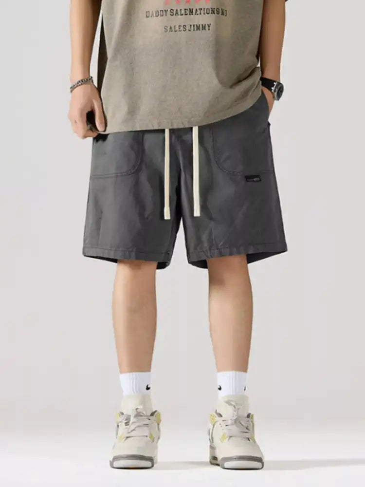 Men’s Full Size Cargo Drawstring Shorts Plus