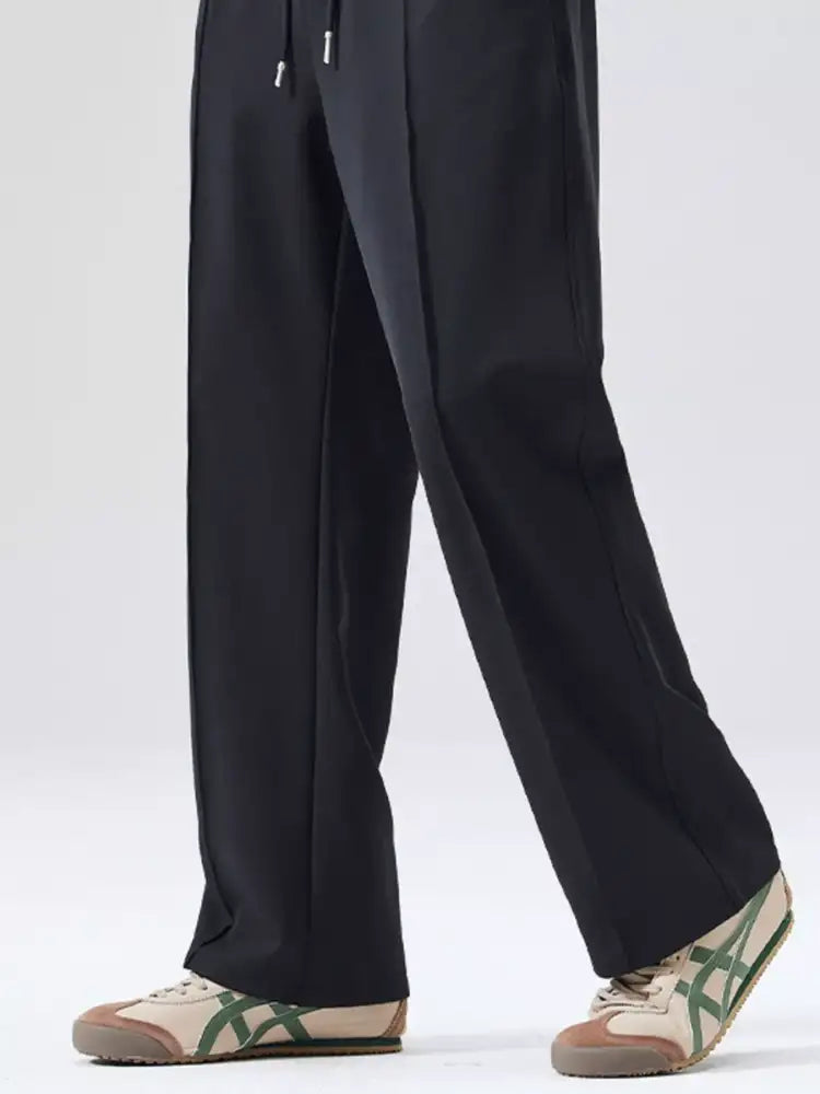 Men’s Full Size Casual Loose Fit Drawstring Wide Leg Pants Plus