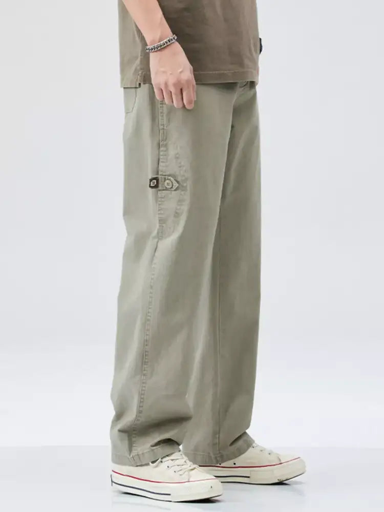 Men’s Full Size Casual Loose Fit Straight Leg Pants Plus