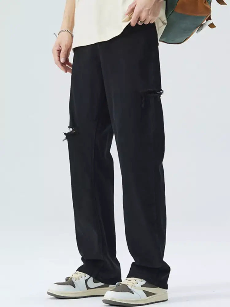 Men’s Full Size Distressed Loose Fit Jeans Plus