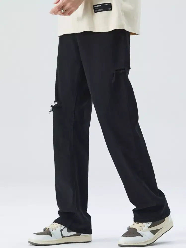 Men’s Full Size Distressed Loose Fit Jeans Plus