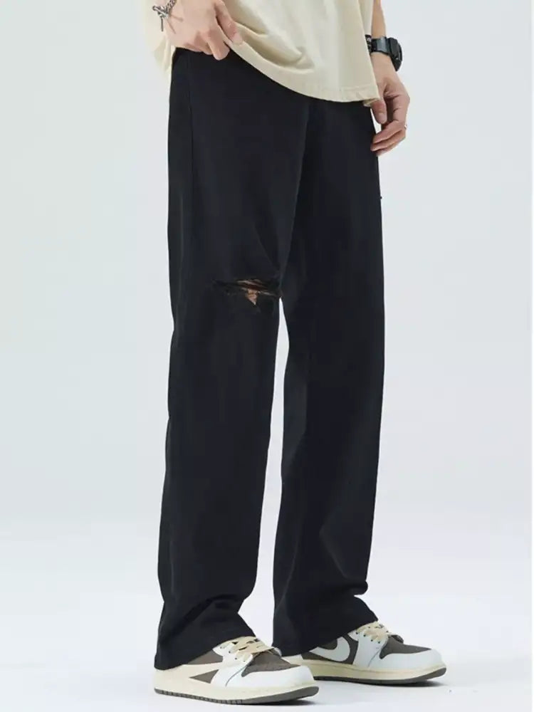 Men’s Full Size Distressed Loose Fit Jeans Plus