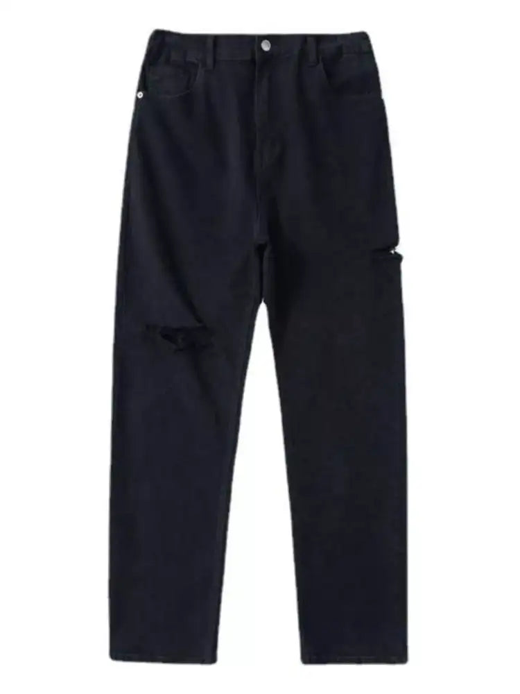 Men’s Full Size Distressed Loose Fit Jeans Plus