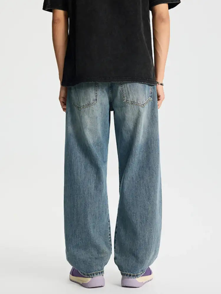 Men’s Full Size Distressed Relaxed Fit Baggy Jeans Plus