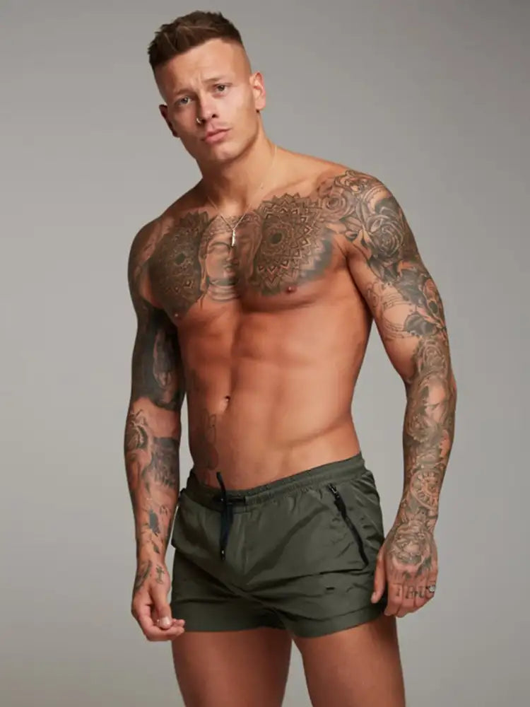 Men’s Full Size Drawstring Active Shorts with Pockets Plus