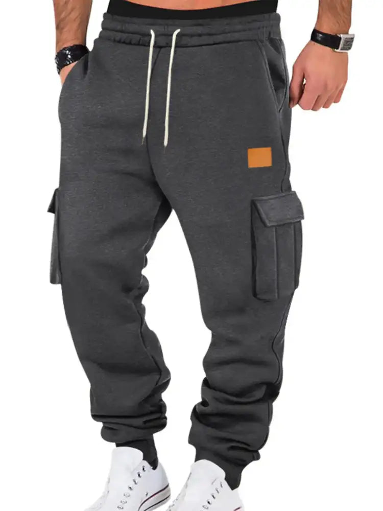 Men’s Full Size Drawstring Cargo Jogger Pants Plus