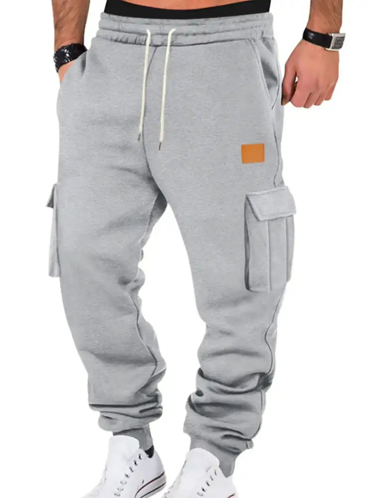 Men’s Full Size Drawstring Cargo Jogger Pants Plus