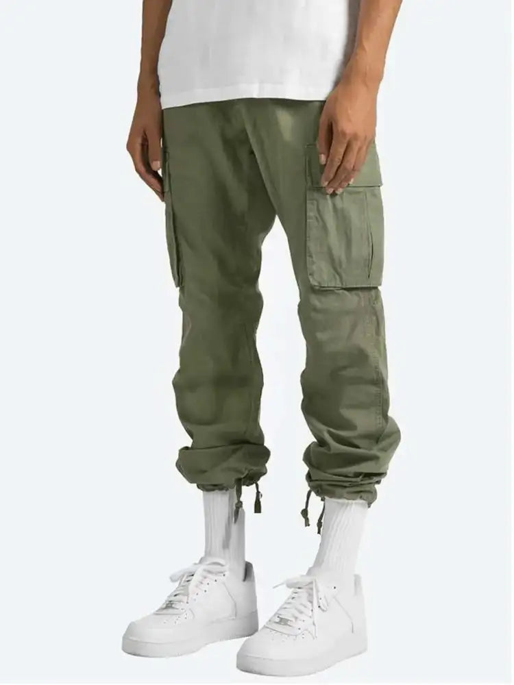 Men’s Full Size Drawstring Cargo Pants Plus