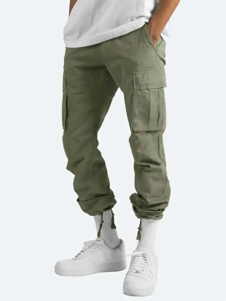 Men’s Full Size Drawstring Cargo Pants Plus