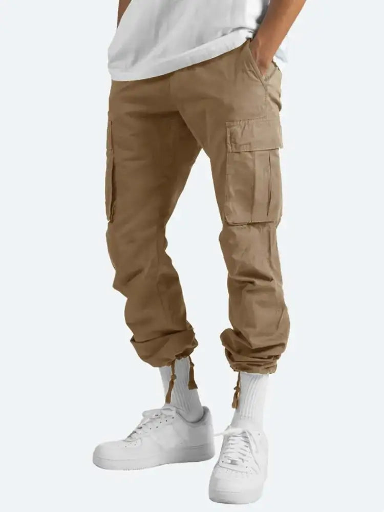 Men’s Full Size Drawstring Cargo Pants Plus