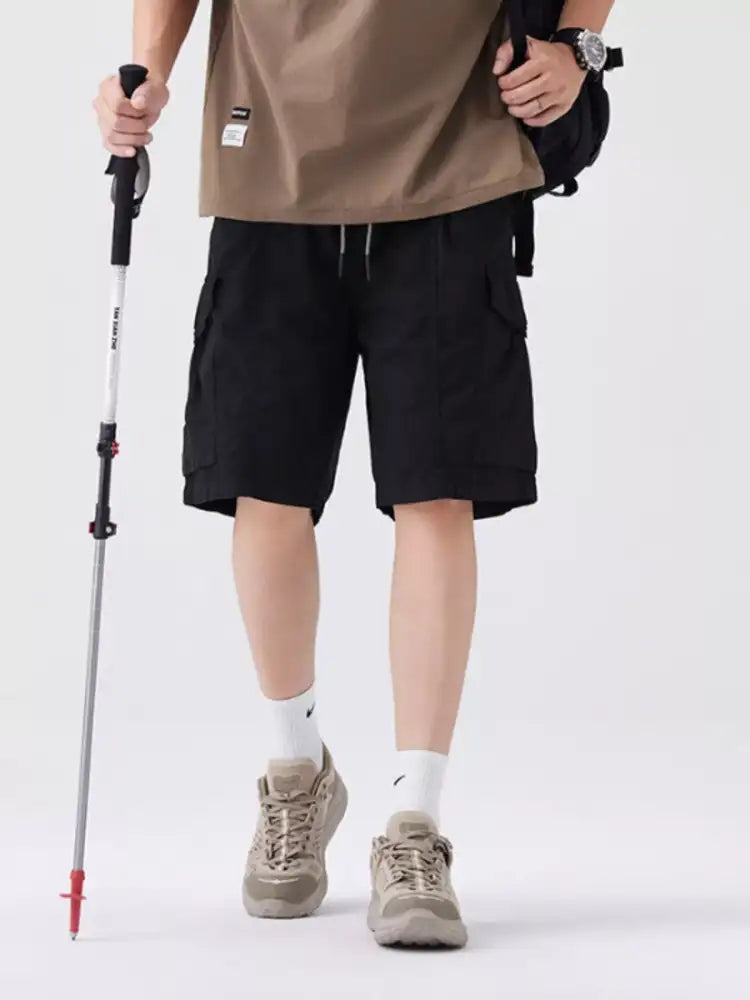 Men’s Full Size Drawstring Cargo Shorts Plus