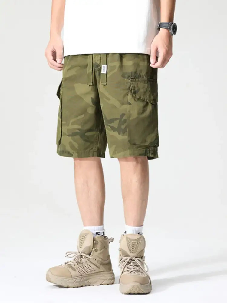 Men’s Full Size Drawstring Cargo Shorts Plus