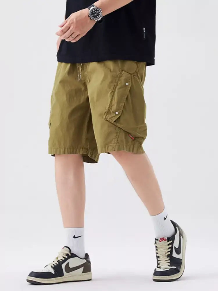 Men’s Full Size Drawstring Cargo Shorts Plus