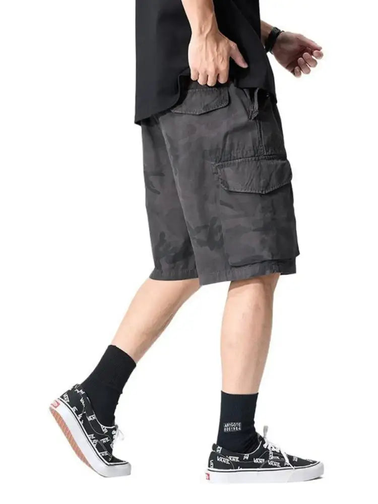 Men’s Full Size Drawstring Cargo Shorts Plus