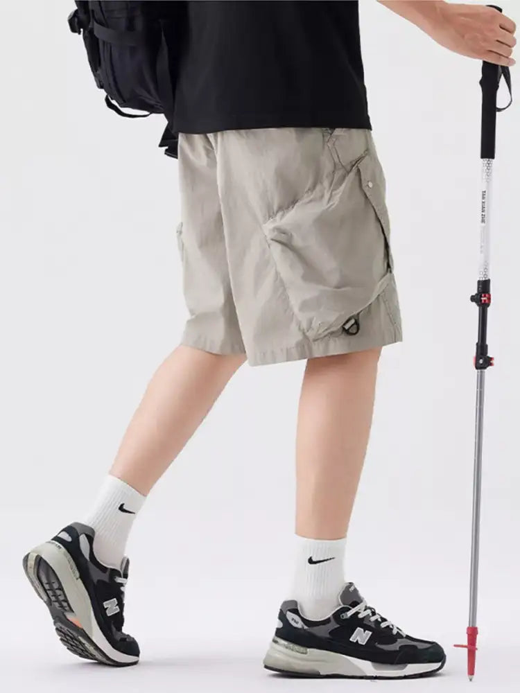 Men’s Full Size Drawstring Cargo Shorts Plus