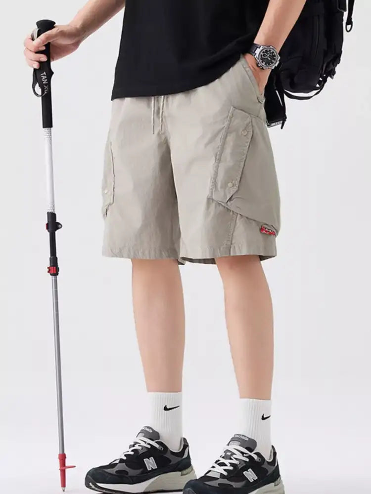 Men’s Full Size Drawstring Cargo Shorts Plus