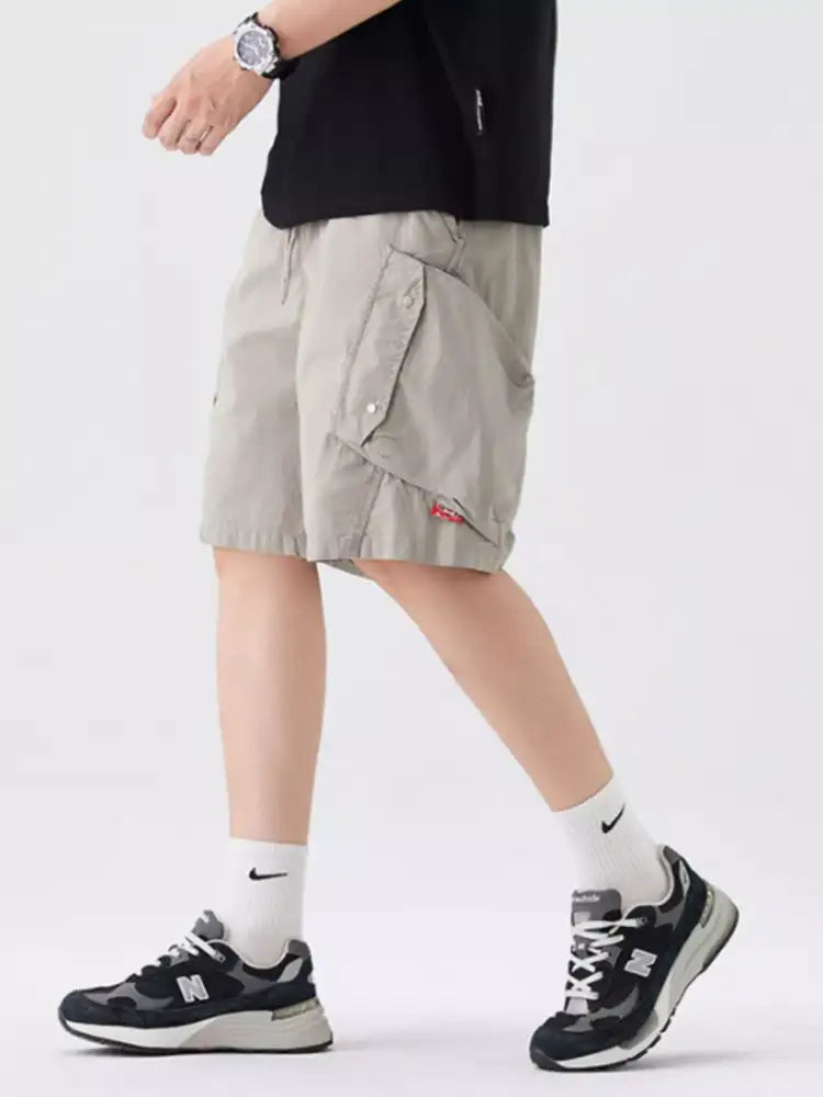 Men’s Full Size Drawstring Cargo Shorts Plus