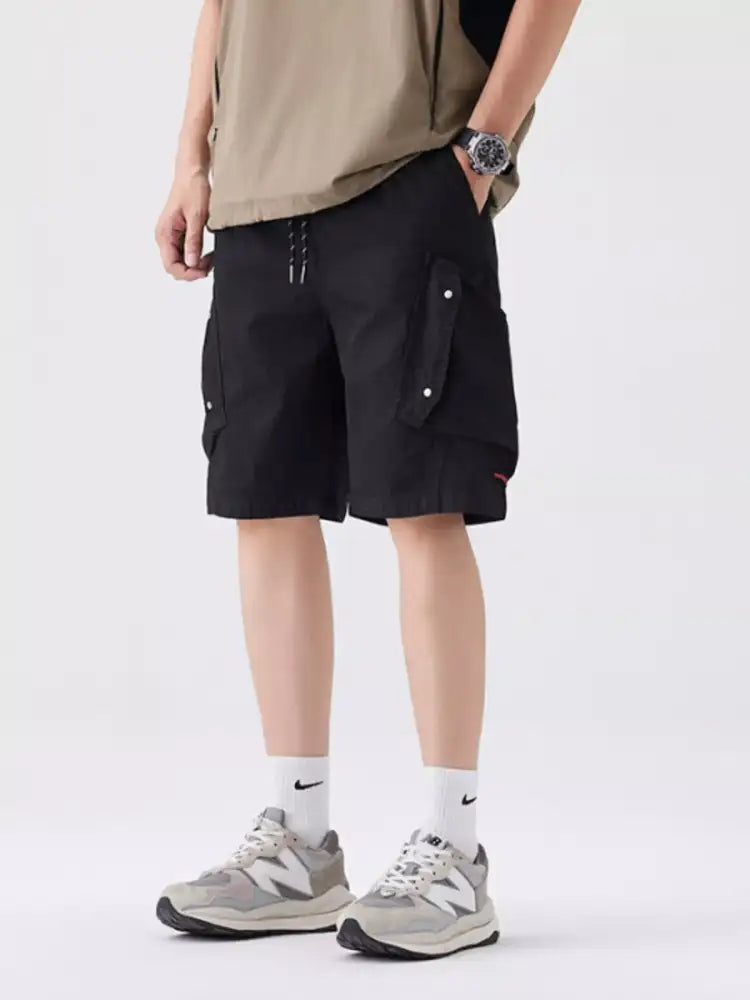 Men’s Full Size Drawstring Cargo Shorts Plus