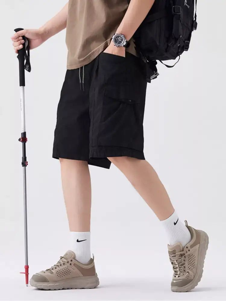 Men’s Full Size Drawstring Cargo Shorts Plus