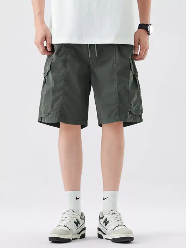 Men’s Full Size Drawstring Cargo Shorts Plus