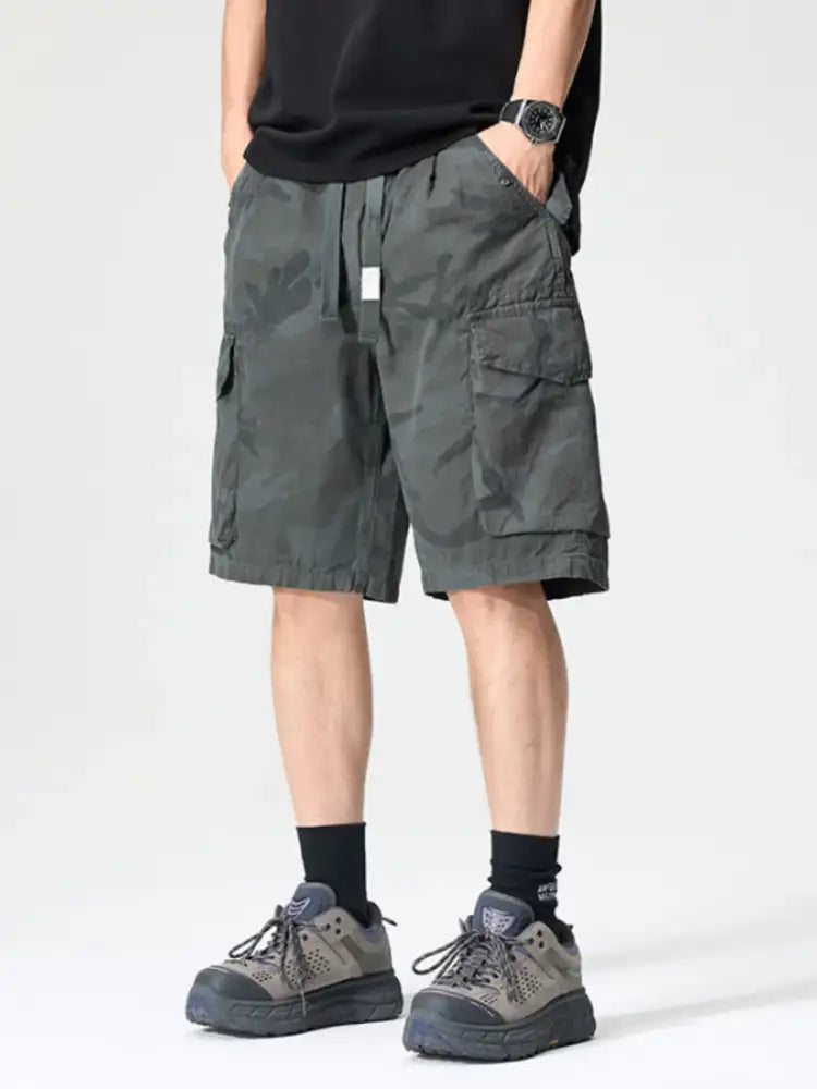 Men’s Full Size Drawstring Cargo Shorts Plus
