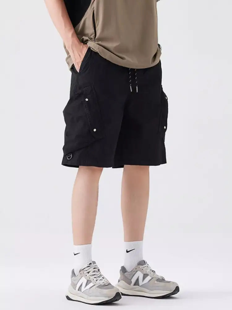 Men’s Full Size Drawstring Cargo Shorts Plus