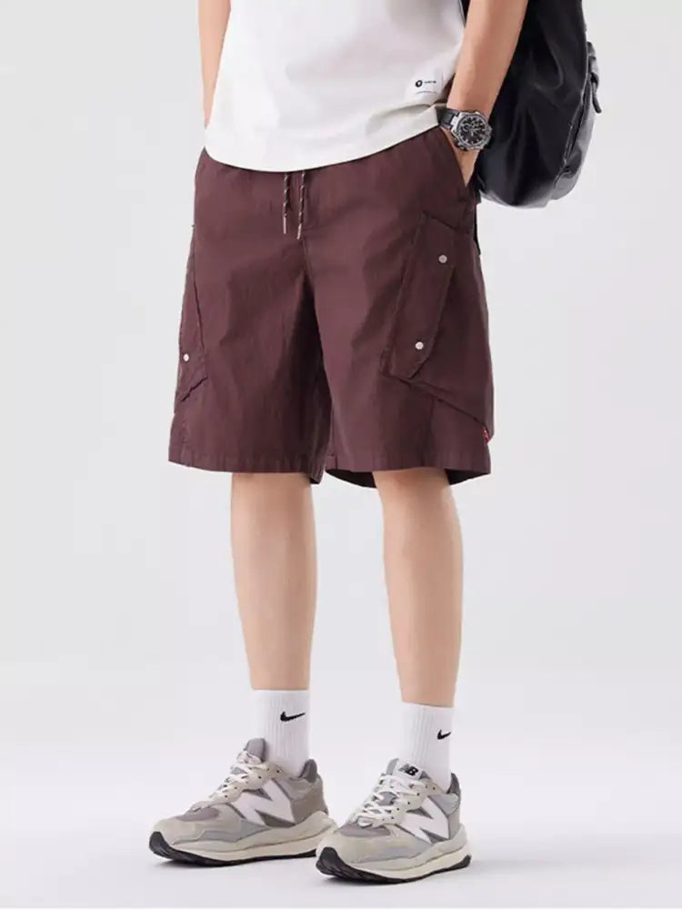 Men’s Full Size Drawstring Cargo Shorts Plus